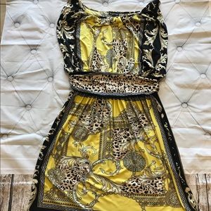 Yellow Cheetah Print Dress